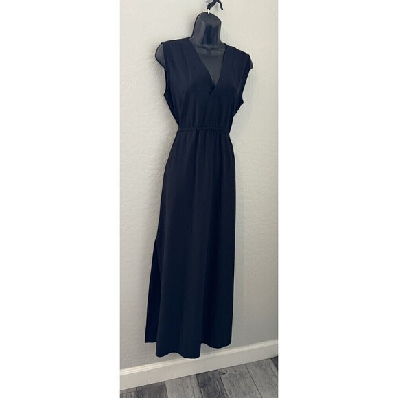 Tommy Bahama Dresses & Skirts - TOMMY BAHAMA Black Racerback Maxi Dress Soft Cotton Neutral Versatile Small Slit
